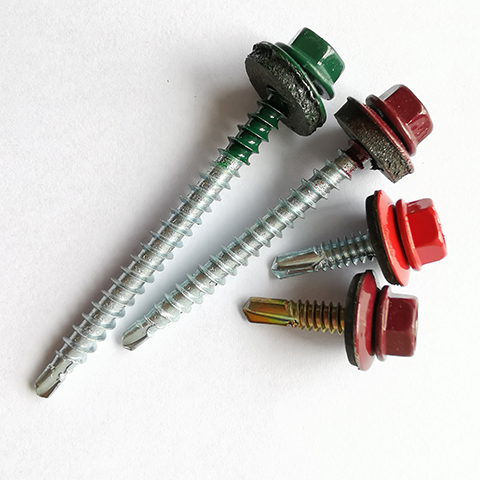 Roofing self-drilling screws color with bonded EPDM